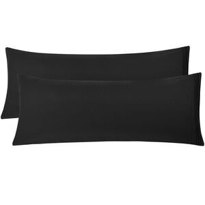 Brushed Microfiber Body Pillowcases Set of 2 20"x54" Black